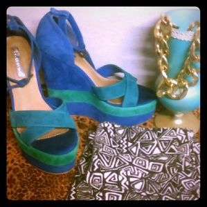 Halston Suede Wedges